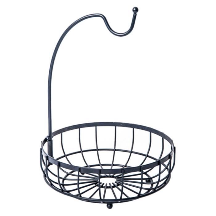 Panier à Fruits Métal Gcroet - Design Vintage Noir - Bol à Fruits Respirant Pour Comptoir
