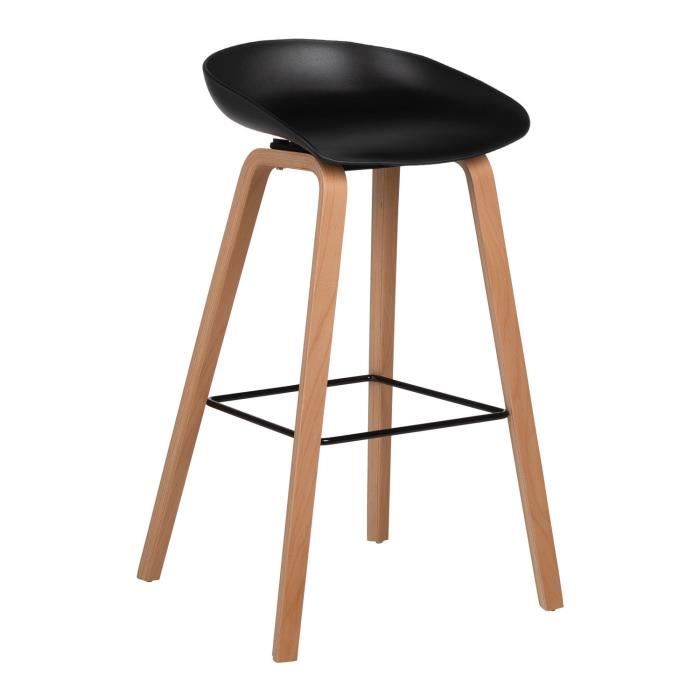Tabouret Haut Vhel Noir Bois Naturel Achat Vente Tabouret Soldes Sur Cdiscount Des Le 20 Janvier Cdiscount