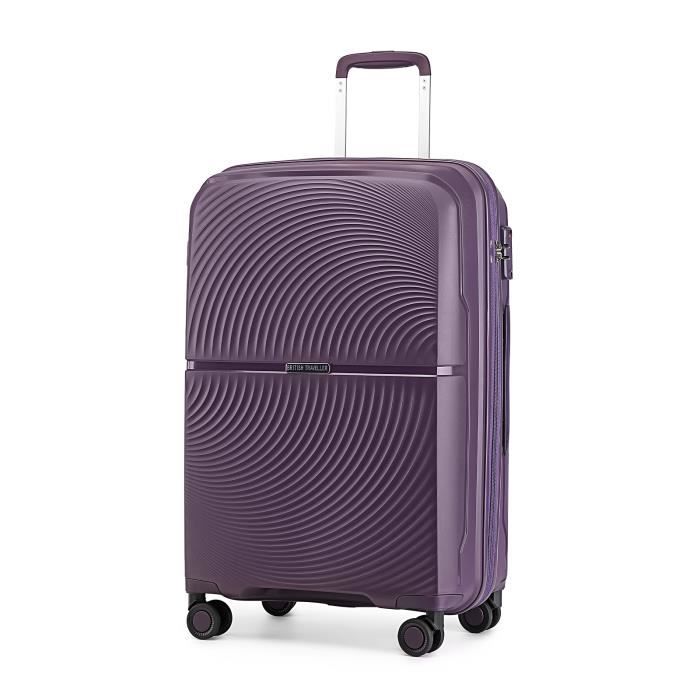 kono valise cabine bagages cabine 55cm, valise rigide soute en polypropylène valise de voyage à 4 roulettes et serrure tsa, 40l