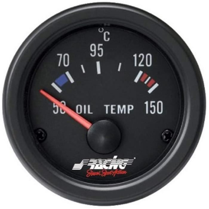 Jauge De Température D'Huile Électrique Simoni Racing - Noir, Diamètre 2 Pouces