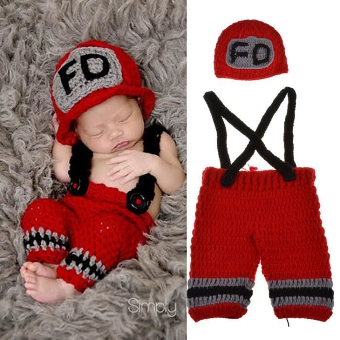 Mengma Bebe Costume De Pompier Fille Deguisements Vetements Tricot De Photographie Costume Mignon Cdiscount Jeux Jouets
