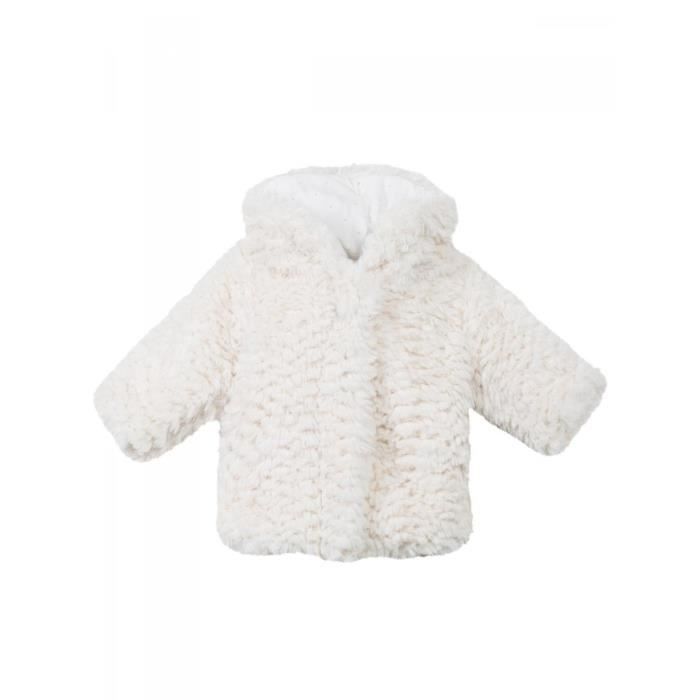 Absorba Manteau A Capuche Fausse Fourrure Blanche Bebe Fille Absorba Blanc Cdiscount Pret A Porter