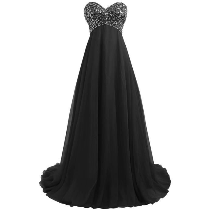 robe longue noire bustier