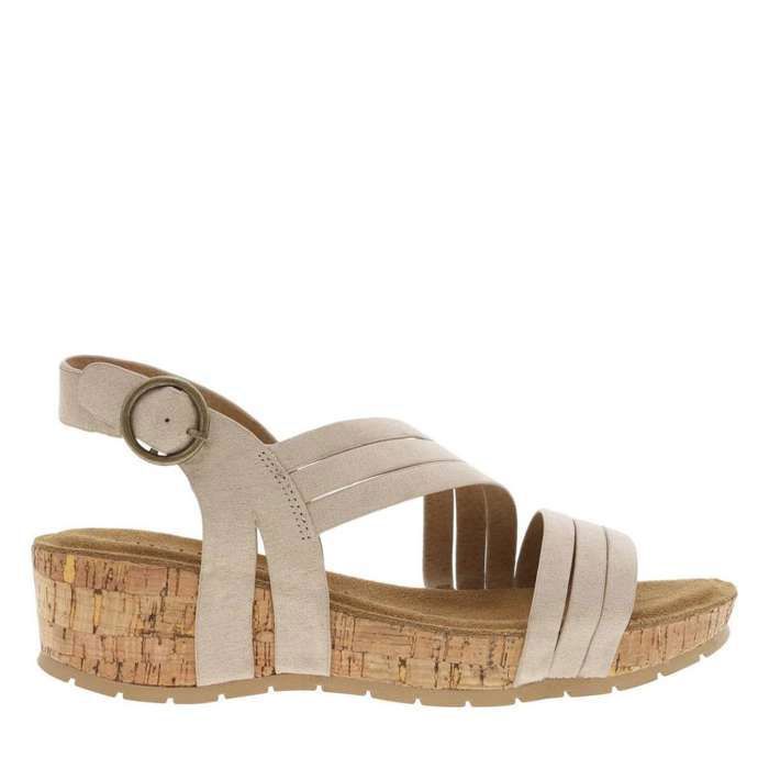 A Compense Sandales talon compensé bas Beige - Cdiscount Chaussures