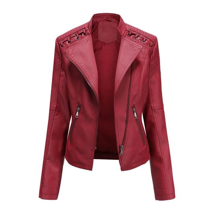 Veste En Simili Cuir PU Pour Femme – Double Boutonnage, Coupe Cintrée, Style Rétro élégant - 10