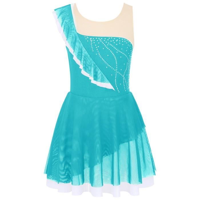 IEFIEL Justaucorps Gymnastique Enfant - Robe Danse Lyrique Tutu Patinage Ballet Compétition Fille