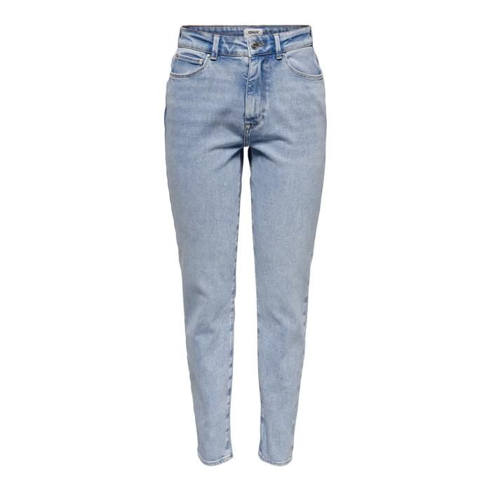 ONLY Jeans femme Emily stretch taille haute coupe droite bleu denim 27/30 ONLY Jeans femme Emily stretch taille haute coupe droite bleu denim 27/30