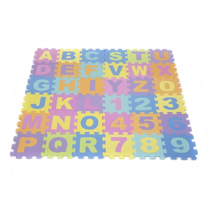 Tapis de jeu puzzle en mousse pour apprentissage ABC Alphabet et chiffres - OOBEST