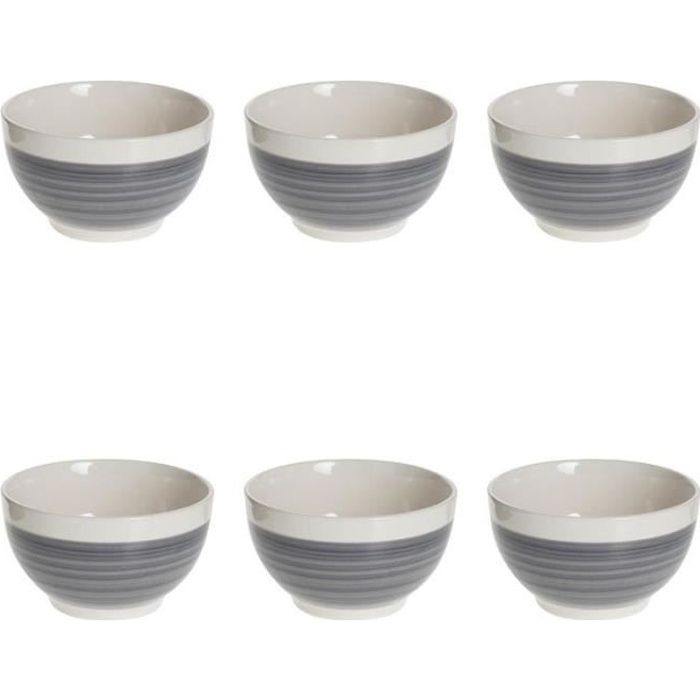 Lot De 6 Bols En Céramique Pollux - Multicolore, D11 X H2.5 Cm - Résistants Au Lave-vaisselle, Design Tendance