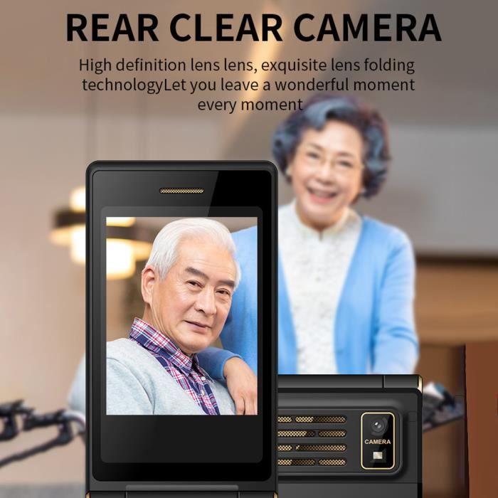 Téléphone à écran tactile 2.8 pouces pour seniors et enfants - QIILU - Dual SIM - Batterie longue durée
