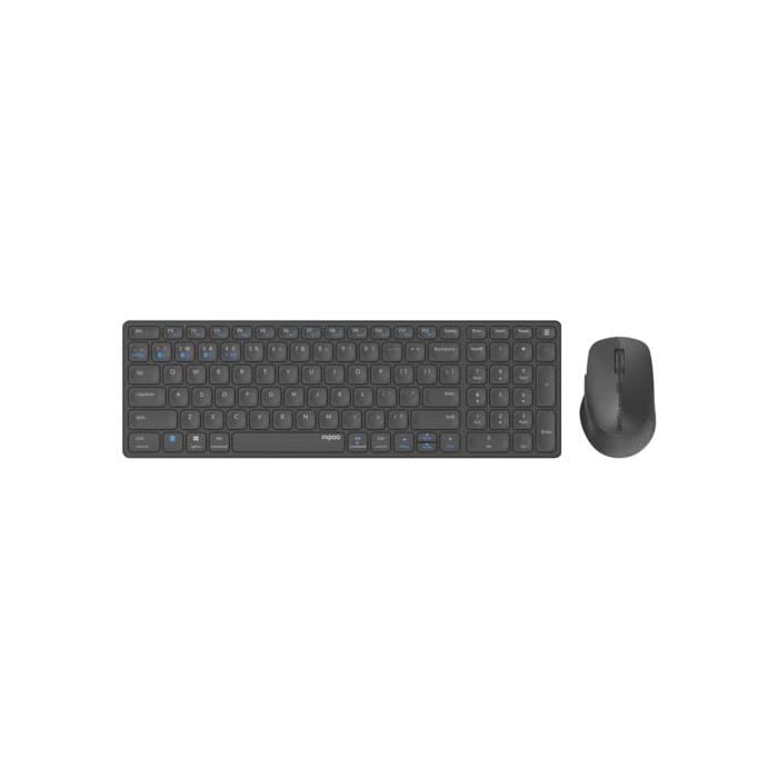Ensemble clavier souris – RAPOO – 9700M – Sans fil – AZERTY – Ultra-slim – Noir