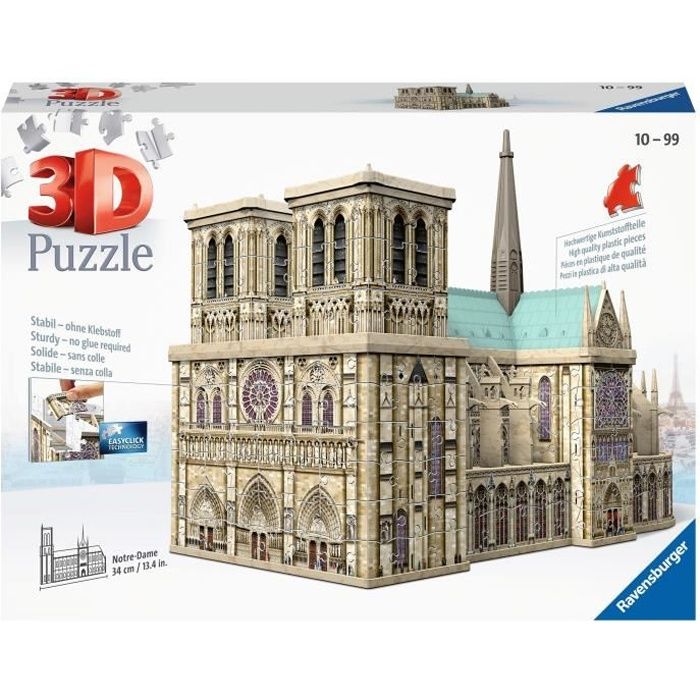Puzzle 3D de 324 pièces : Notre Dame de Paris Ravensburger France - vue 2