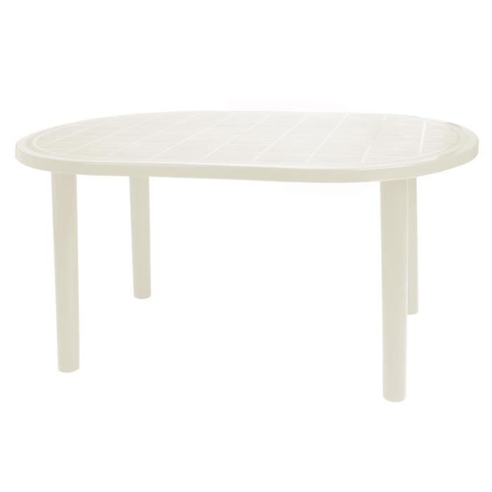 table de jardin resol - blanc - ensemble table et chaises - contemporain - rectangulaire