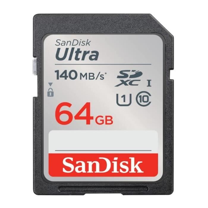 SanDisk Ultra SDXC Carte avec jusquà 140 Mo/ homologuée A1 UHS I carte Classe 10 U1 - vue 2