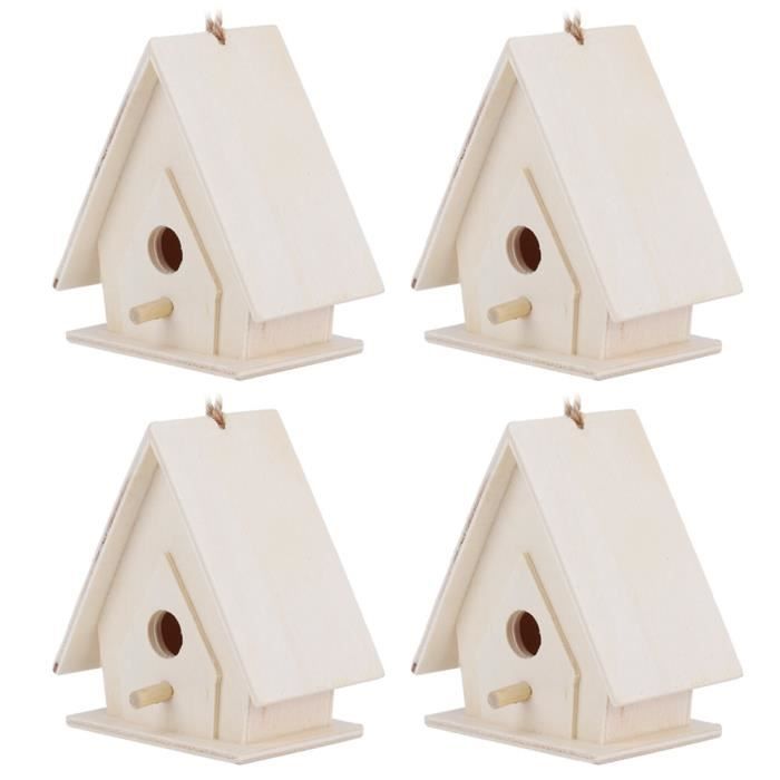 Comparer les prix de Maison d'oiseau - Shipenophy - Nids d'oiseaux 4Pcs - Bois de platane - Suspendue - Protection jardin
