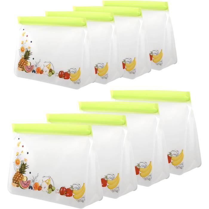 Lot De 10 Sacs De Congélation Réutilisables - 3,8 Litres, Sans BPA - Étanches, Lavables Au Lave-vaisselle - Pour Viandes, Légumes, Organisation