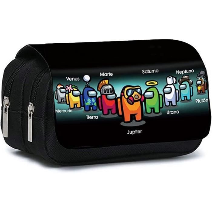 Trousse à Crayons Scolaire Grande Capacité - Thème Jeu Vidéo, 21x14x7.5 Cm, Tissu Oxford