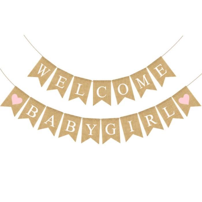 Bienvenue Baby Girl Fete D Anniversaire Fourniture Guirlande Coeur Bruant Decoration Linge De Machaon Banniere Objet Decoratif Cdiscount Maison