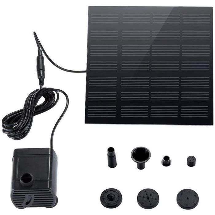 Fontaine Solaire Ulikey Avec Pompe 1.4W – 4 Buses, Pour Bassin, Jardin, Oiseaux, Sans électricité