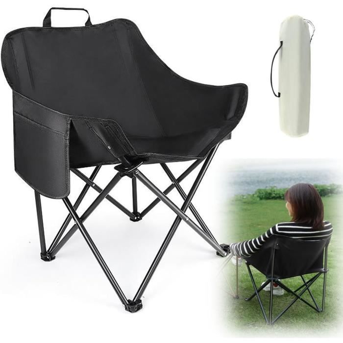 Chaise Pliante Ultra Légère Pour Camping Et Plage - Pliable, Avec Sac Et Poche Latérale - Support 100 Kg