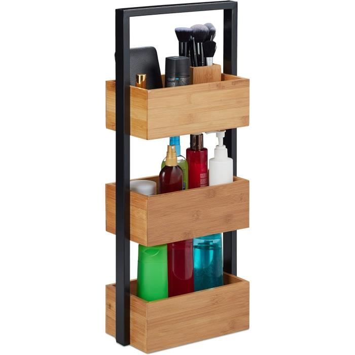 Étagère De Salle De Bain En Bambou - Porte-serviettes Et Rangement élégant Style échelle