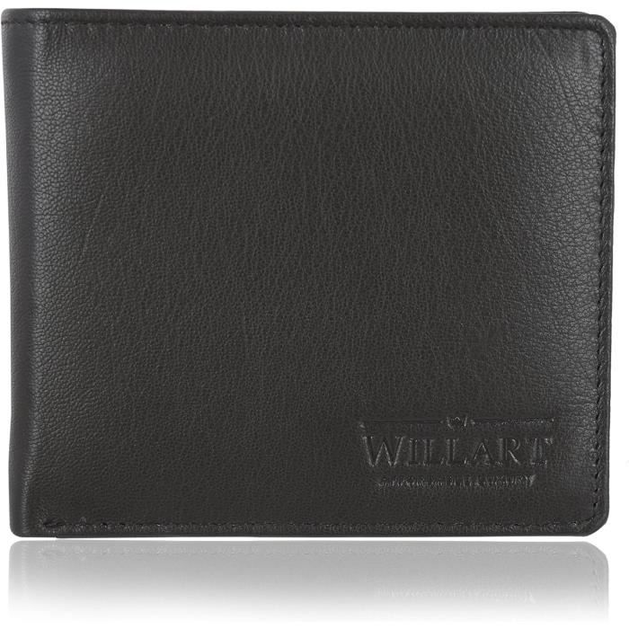 Men'S Rfid Bifold Wallet Genuine Leather Blocking Minimalist Stylish ...