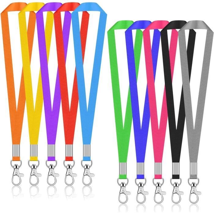 Lot De 3 Cordons Tour De Cou Avec Trousseau De Clés, Lanières Unies