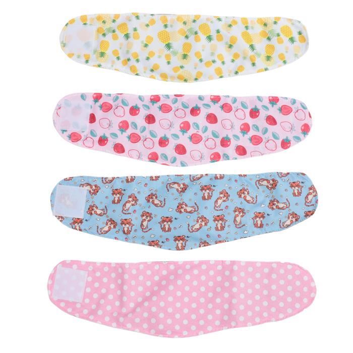 Comparer les prix de Vvikizy 4pcs Bande de Ventre Lavable Chien Mâle Réutilisable pour Incontinence Marquage Soins Post-Op Chiot