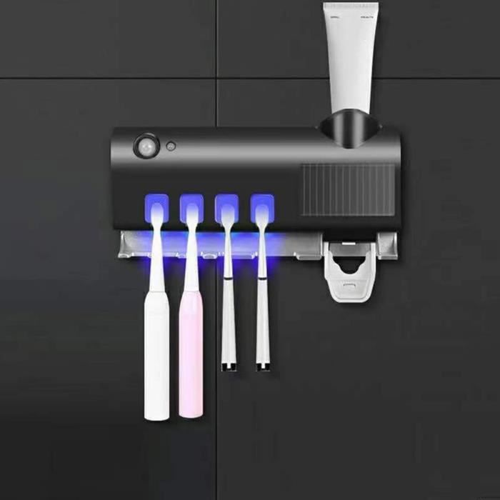 Stérilisateur UV Brosse à Dents Rechargeable - Désinfection 99.99%, Séchage, Capteur Auto - Pour Voyage/Famille