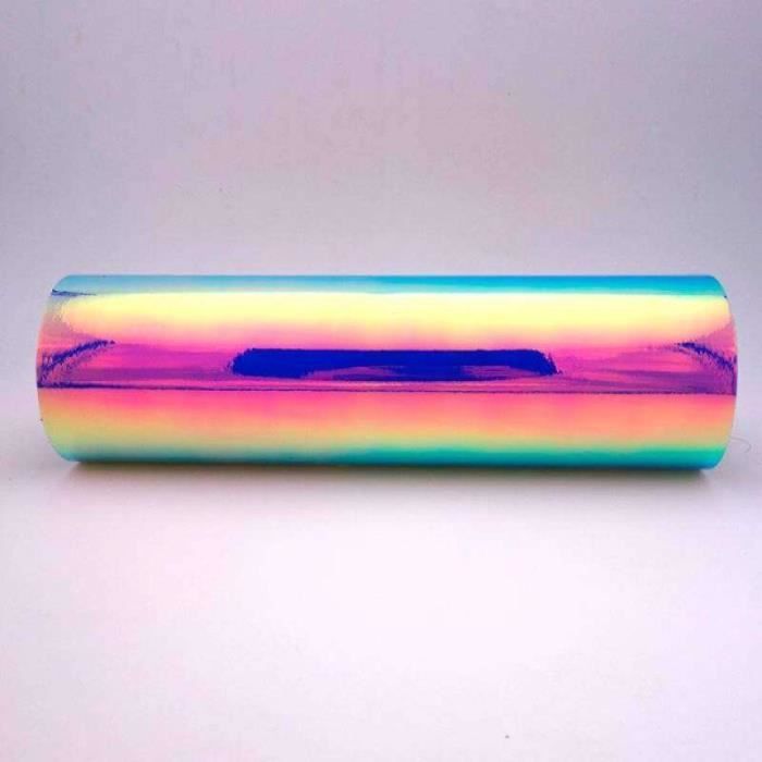 Rouleau Vinyle Adhésif Holographique Chrome Arc-en-ciel – 18 Mètres, Vert Ammolite, VT Supplies