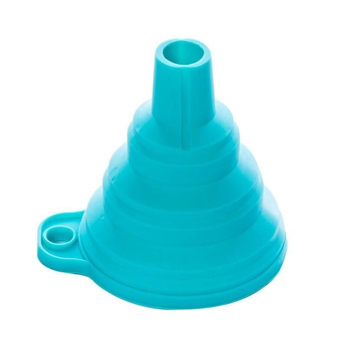 Entonnoir Pliable En Silicone Bleu – 2 En 1 Avec Poignées Isolantes – Pour Transvaser Liquides Et Poudres – Lavable Au Lave-vaisselle