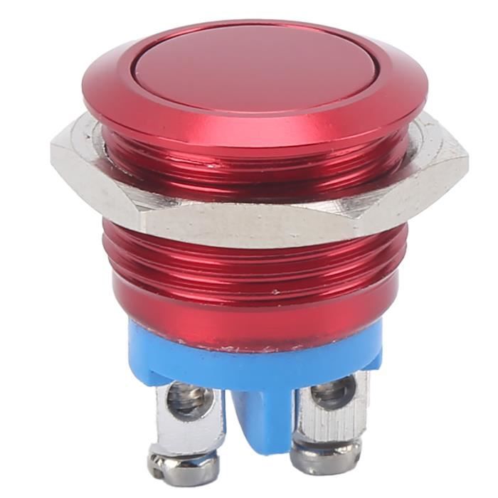 Interrupteur à bouton en métal (Rouge)Bouton Métallique 220V 16mm ...