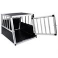 EUGAD Cage de transport pour chien en aluminium, Caisse de transport, Boîte de transport,Boîte de voyage, 69x54x51 cm, Noir-1