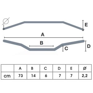 Guidon Chromé MBK 88 – 22mm L635mm H125mm, Neuf, Fabriqué En France
