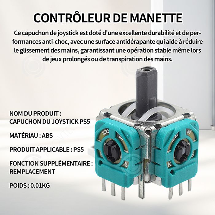 Lot De 5 Joysticks De Remplacement Pour Manette PS5 – Capteur Analogique 3D, Compatible PS5, Facile à Installer