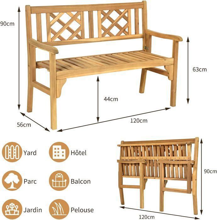 Banc De Jardin 2 Places Avec Coffre Rangement - Acacia Massif 360kg - 107x59x90cm - Idéal Terrasse Et Extérieur
