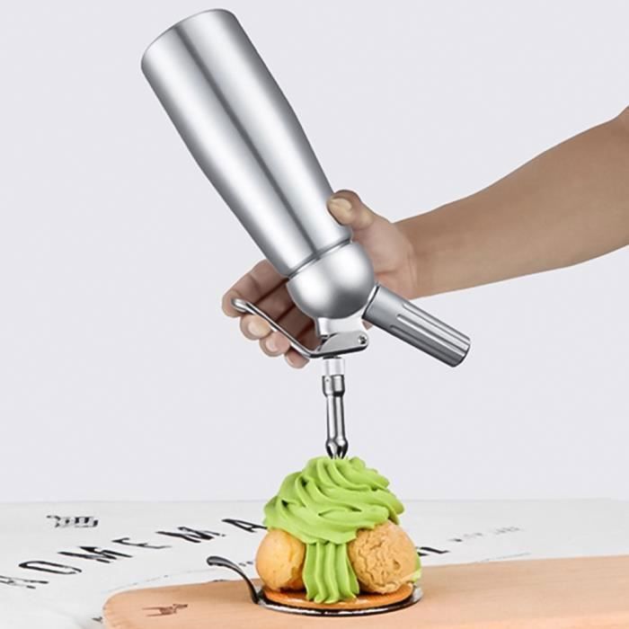 Siphon à Chantilly - Professionnel - 0,5L - Acier Inoxydable - 3 Douilles - Usage Domestique-keeper - Maison