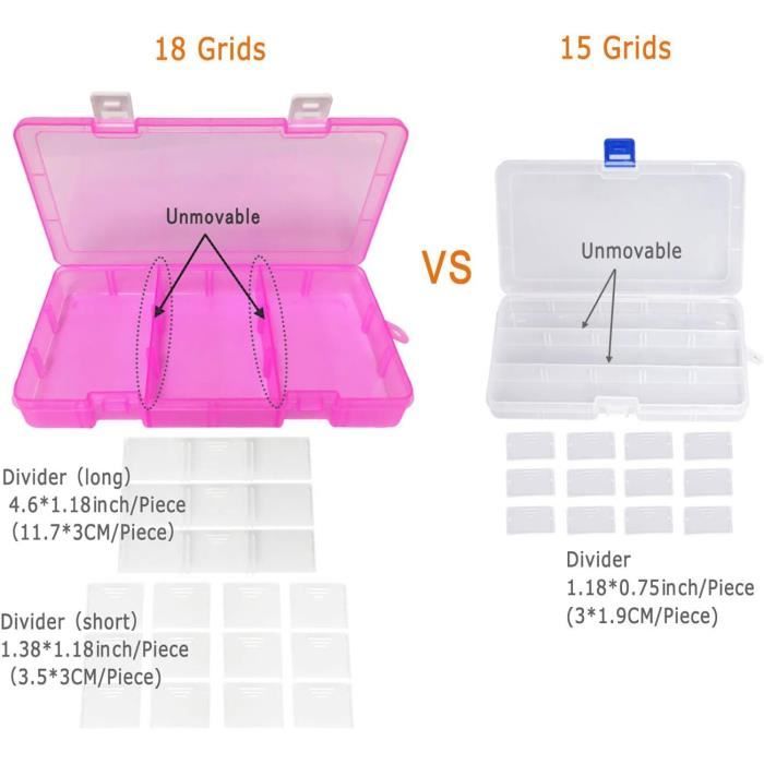 Boîte de Rangement Plastique pour Bijoux avec 56 Grilles Casier Amovible pour Perle Collier Boucle d'Oreille Séparateur Transparent pour Travail Manuel Range Diamant Broderie Nail Art-Fei Yu Boîte de Rangement Plastique pour Bijoux avec 56 Grilles Casier Amovible pour Perle Collier Boucle d'Oreille Séparateur Transparent pour Travail Manuel Range Diamant Broderie Nail Art-Fei Yu