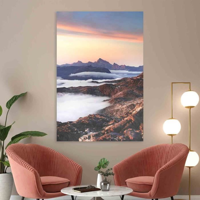 Murando Tableau Paysage Thaïlande 120x80 Cm - Toile Arbres Rivière Cascade Nature - Décoration Murale Salon Chambre