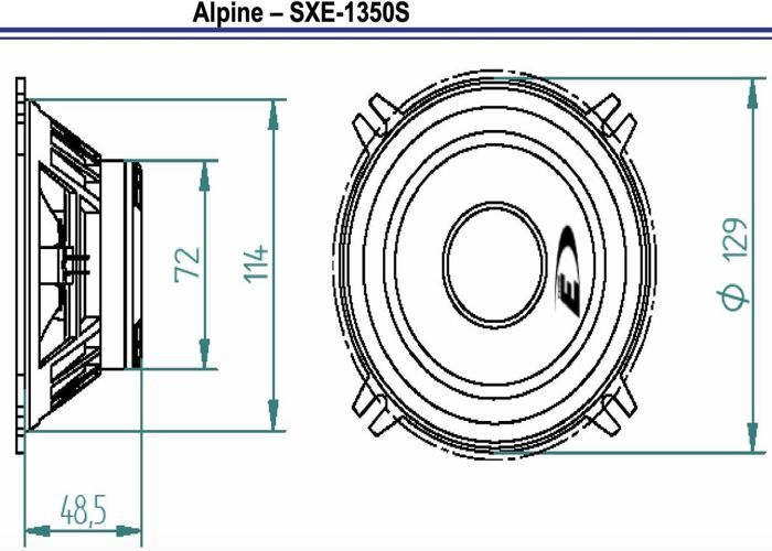 Kit 4 Haut-parleurs Alpine SXE-13CS Bleu - 130mm, 2 Voies, 35W RMS, Pour Voiture