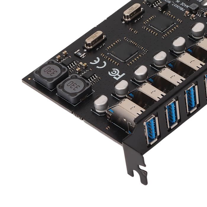 Carte Extension PCI-E 7 Ports USB 3.0 - Carte Ajout USB Interne Pour PC Bureau