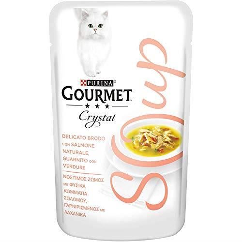 Gourmet Purina Crystal Soup Nourriture pour Chat Bouillon delicat avec Saumon Naturel et accompagnement de l 761303541852 Cdiscount