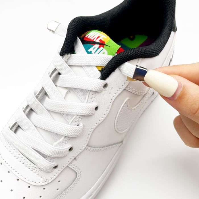 Lacets de chaussures INF Élastiques Blanc Sans nœud