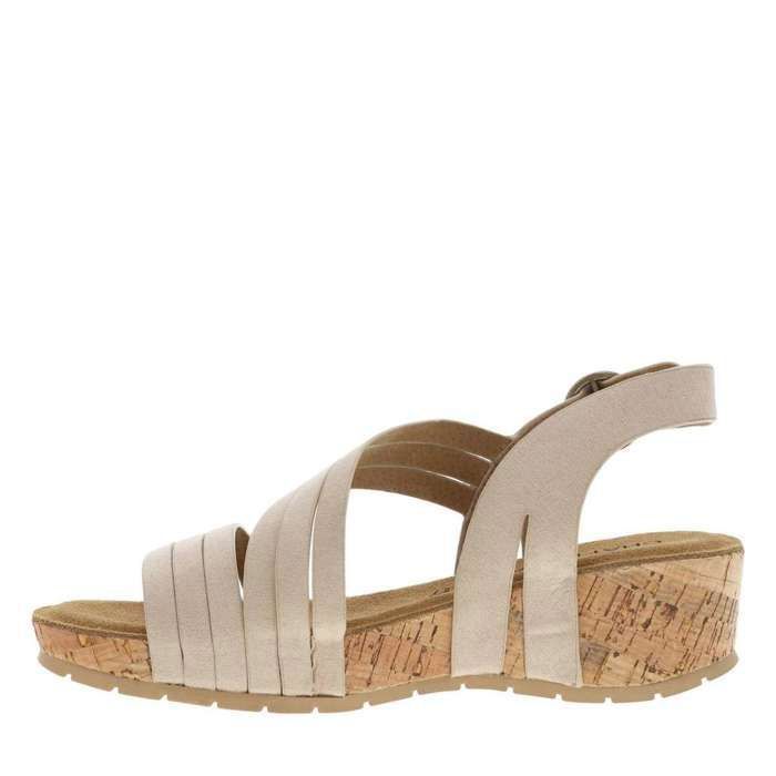 A Compense Sandales talon compensé bas Beige - Cdiscount Chaussures