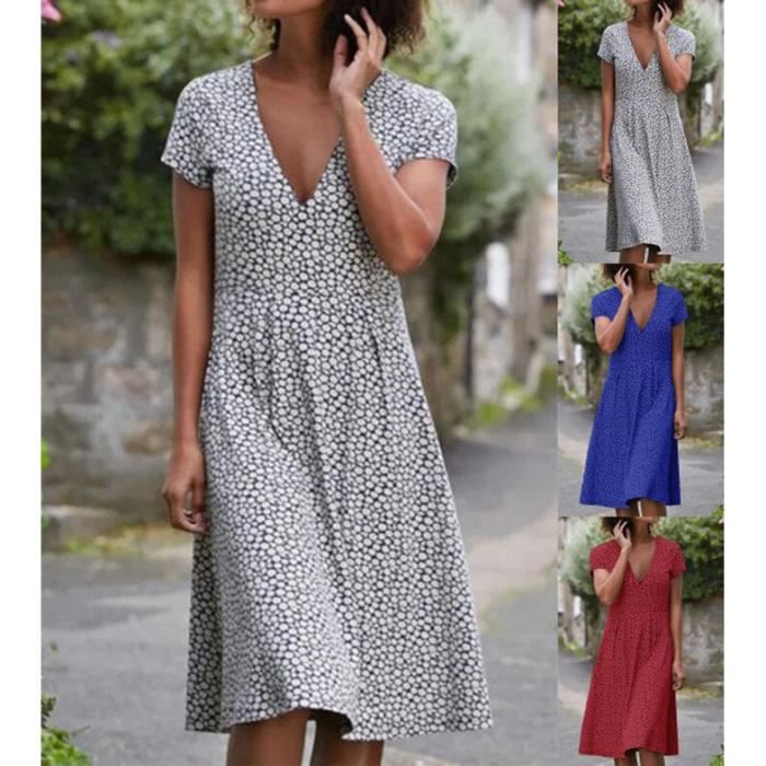 Robe midi store manche courte