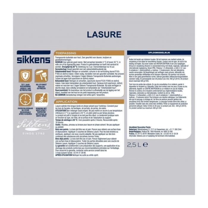 Lasure bois 7 ans SIKKENS Chêne clair Extérieur Satiné — free download