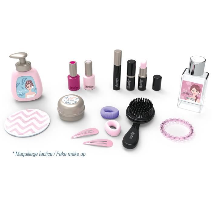 Smoby My Beauty Studio – Salone Parrucchiere, Trucco E Unghie Per Bambine Con 15 Accessori – Specchio Regolabile – Dai 3 Anni