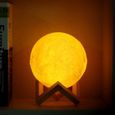 3D Lampe de Lune 15CM Tactile Nuit Lumière Décor à Maison Bureau Cadeau Créatif 16 Couleur Interrupteur Rechargeable-2