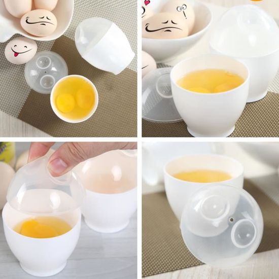 Cuiseur à Œufs Micro-ondes 2 Tasses - Pocheuse à Œufs Facile Et Rapide