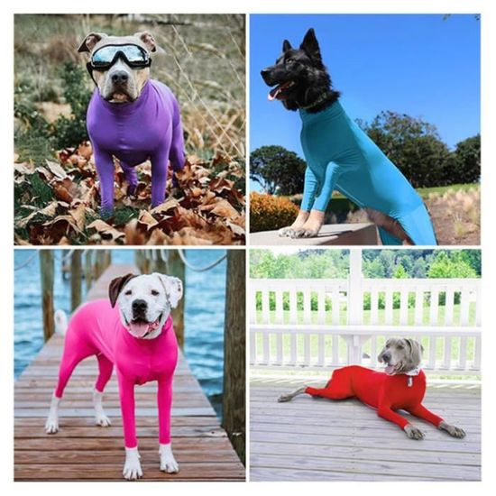 Pyjama Pour Grand Chien Combinaison Chemise Anti perte Vetement De Recuperation Extensible Chien Combinaisons Et Grenou viole Violet Cdiscount Pret a Porter